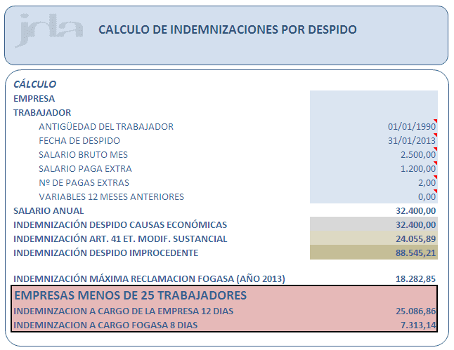 Calculador de Indemnizaciones por Despido (Versión 2013) 1